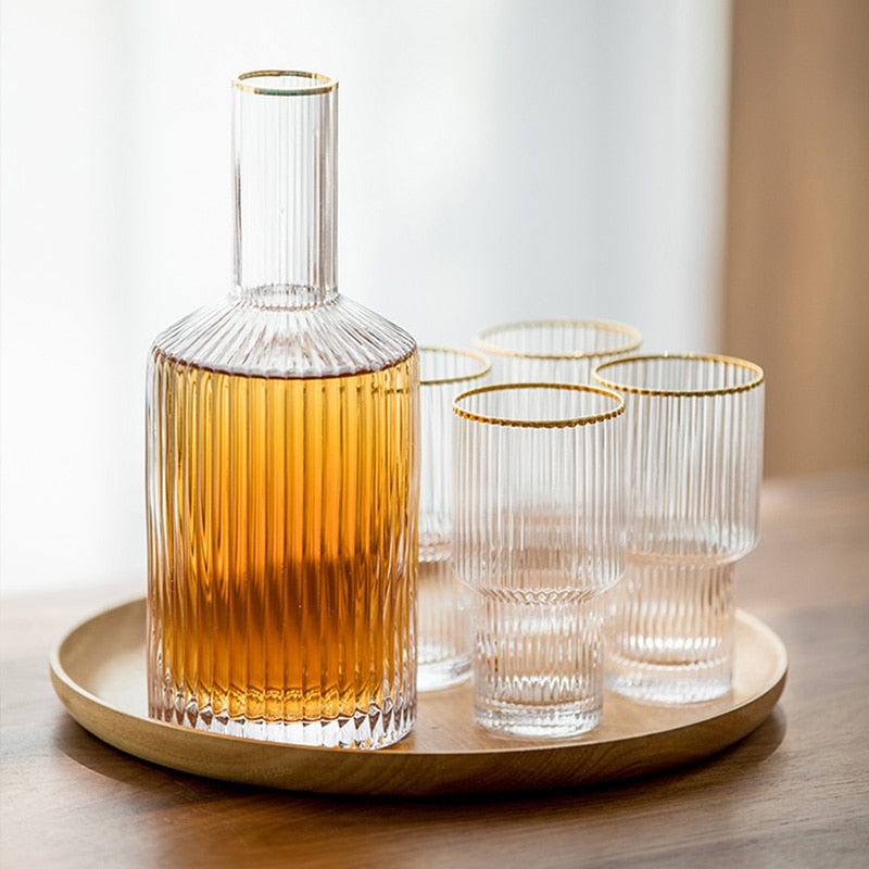 800ml/ 1500ml Stylish Crystal Glass Water Jug & Glasses