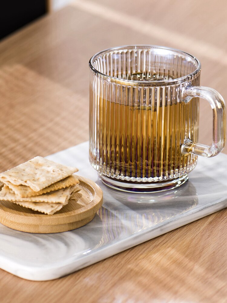 350ml Glass Cup With Bamboo Lid