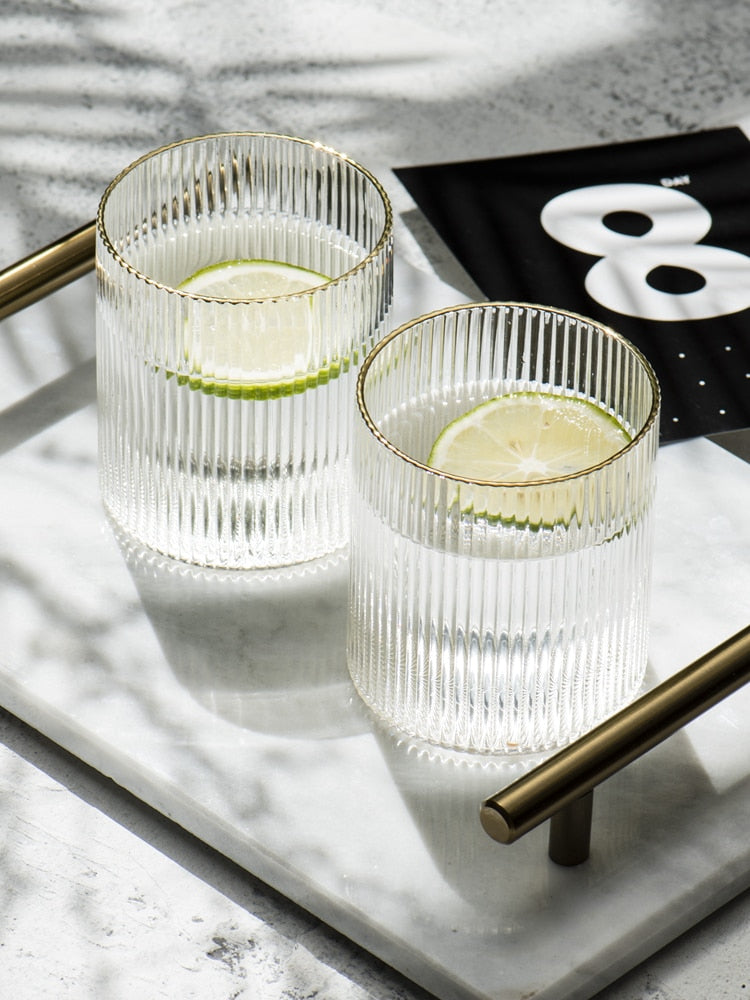 300ml Golden Rim Glass Cup