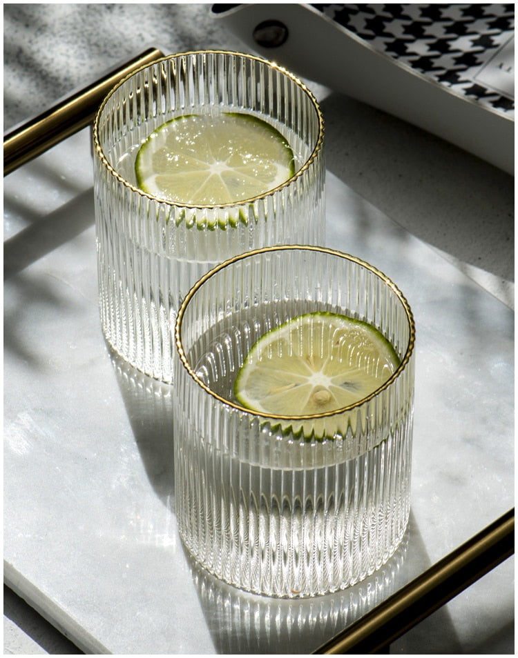 300ml Golden Rim Glass Cup