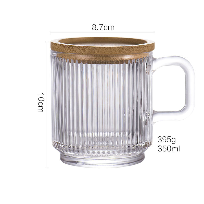 350ml Glass Cup With Bamboo Lid