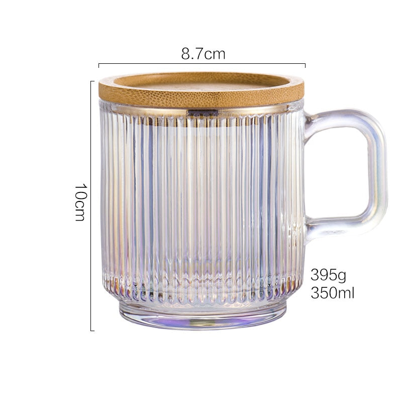 350ml Glass Cup With Bamboo Lid
