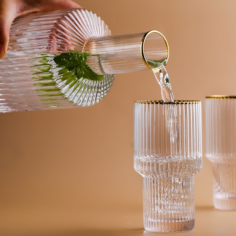 800ml/ 1500ml Stylish Crystal Glass Water Jug & Glasses