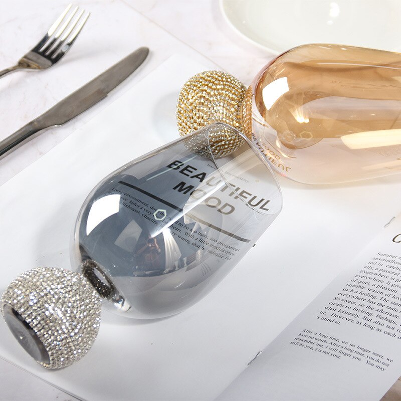 Diamond Glass Champagne Cup with Special Detail