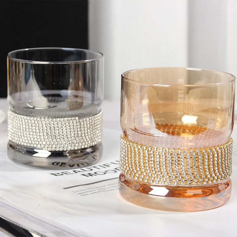 Diamond Glass Champagne Cup with Special Detail