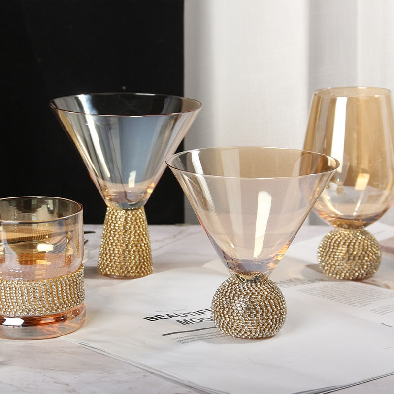 Diamond Glass Champagne Cup with Special Detail