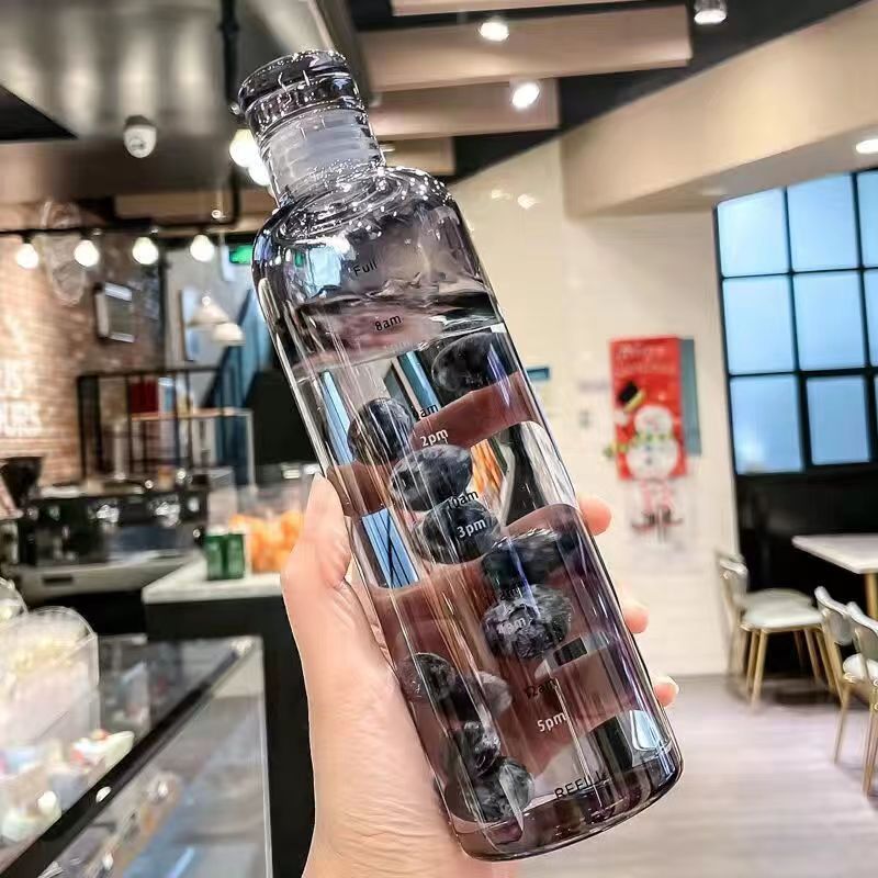 700ml Transparent Plastic Water Bottle with Time Scale