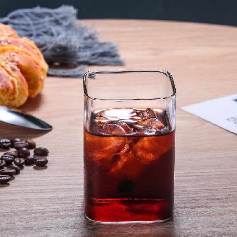 Square Coffee Glass Mug Cups