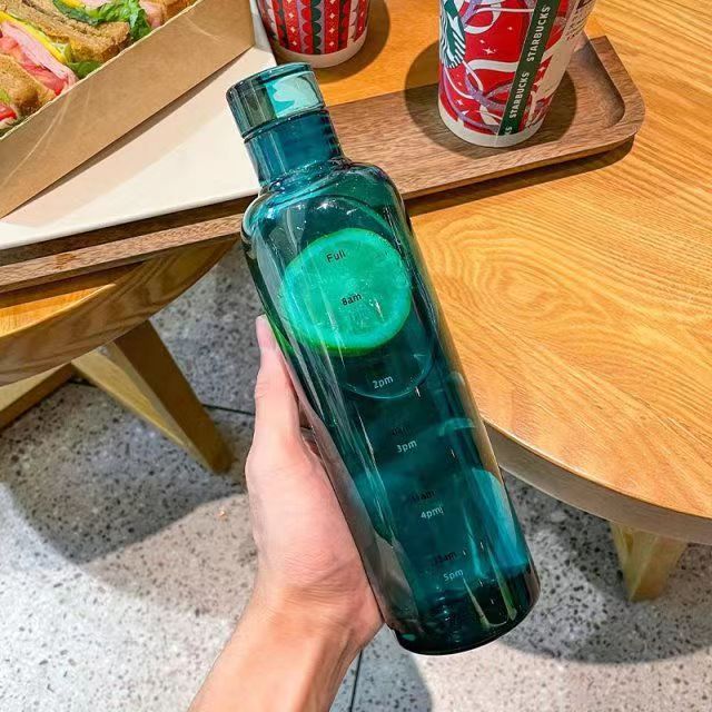 700ml Transparent Plastic Water Bottle with Time Scale