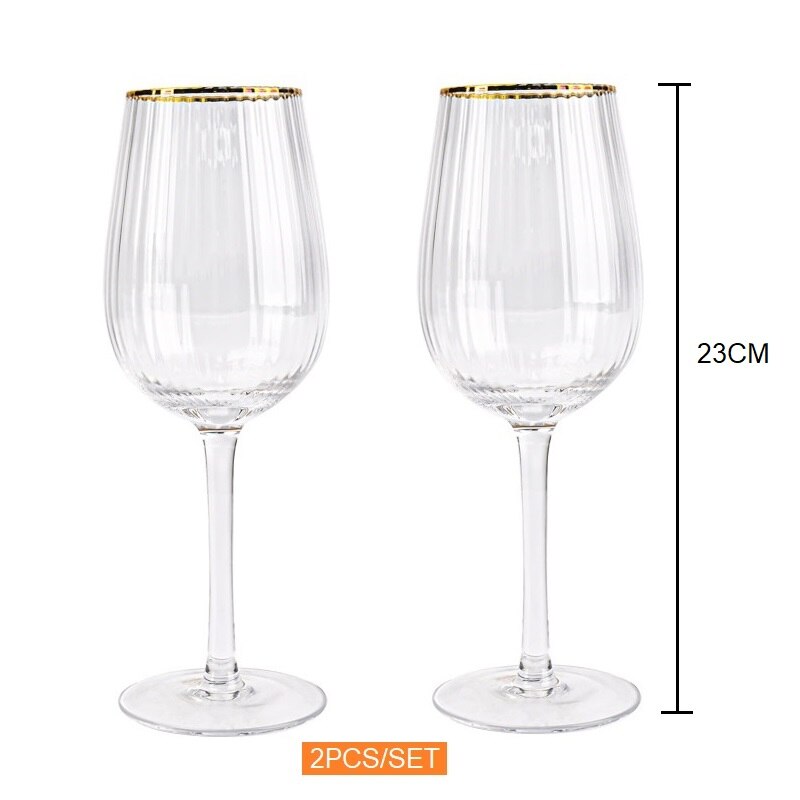 Champagne/ Wine Glasses with Gold Rim