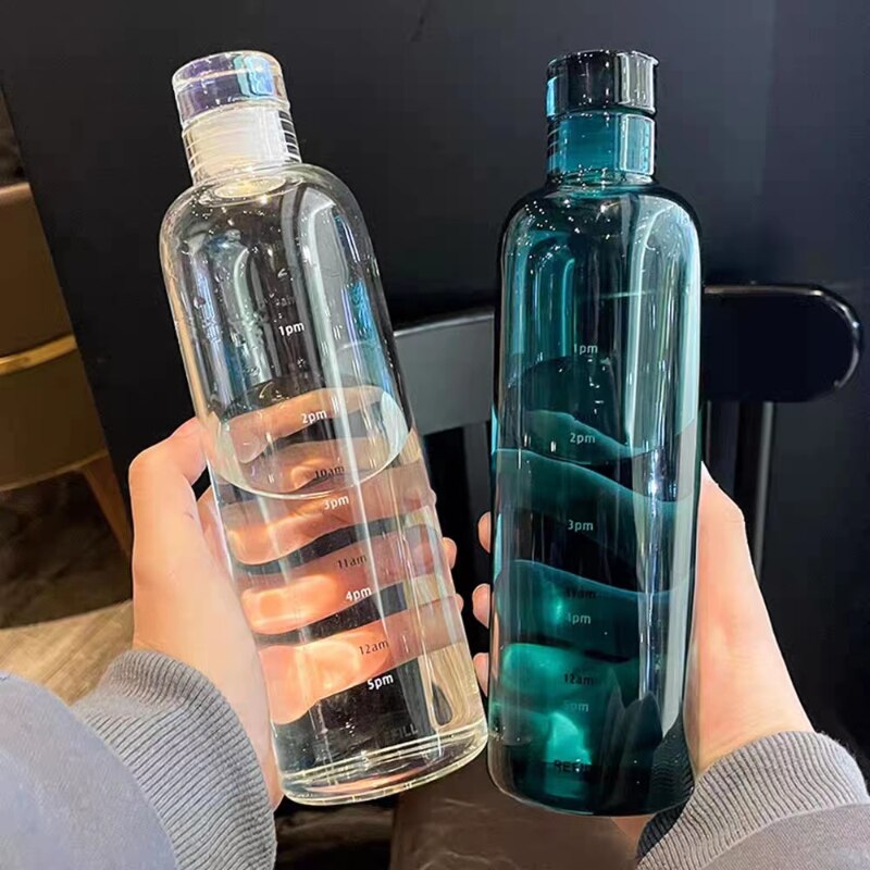 700ml Transparent Plastic Water Bottle with Time Scale